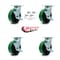 Service Caster 6 Inch Green Poly on Steel Caster Set with Roller Bearings and Brake/Swivel Lock SCC-30CS620-PUR-GB-TLB-BSL-4 - alternate 2
